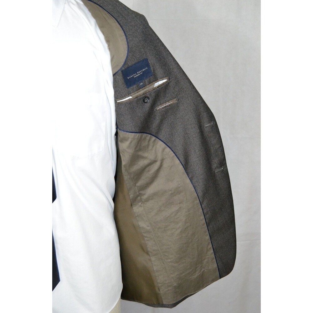 Banana Republic 100% Wool Blazer Suit Jacket Grey Charcoal Men's Modern Fit 42R‎ - Picture 13 of 16